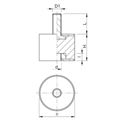 Antivibrante cilindrico M-F