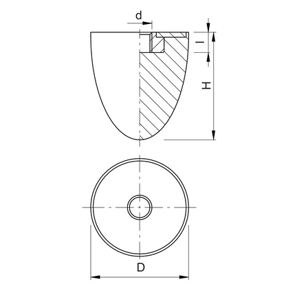 Antivibrante parabolico piede-femmina