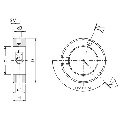 Anello bloccaggio unificato foro spina