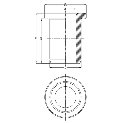 Flanged drilling guide bush