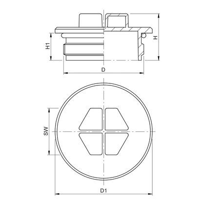 Tappo filettato a tenuta con O-ring