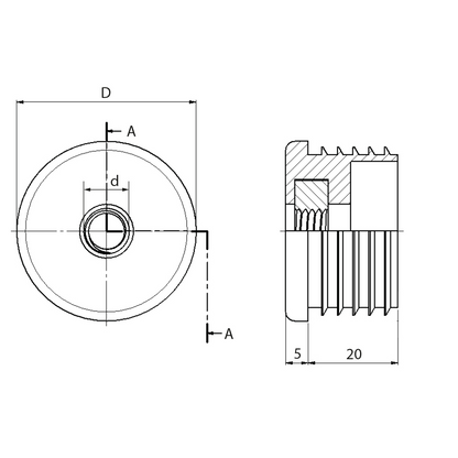 Inserto a lamelle con dado assemblato rotondo