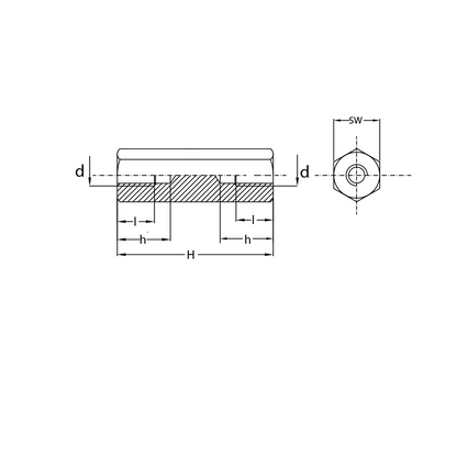 Distanziatore esagonale F-F ottone