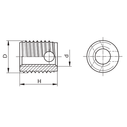 Inserto filettato automaschiante inox