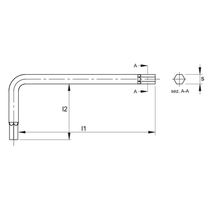 Hexagon keys with cylindrical body Zinc plated