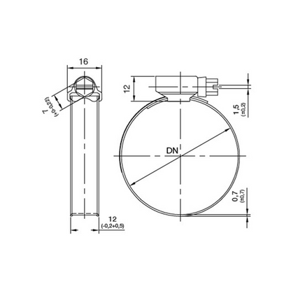 Standard full band hose clamp 12 W4