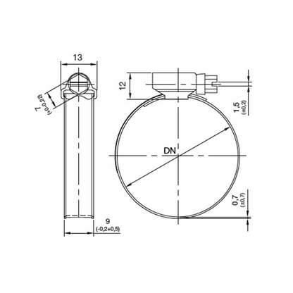 Fascetta standard banda piena 9 W1