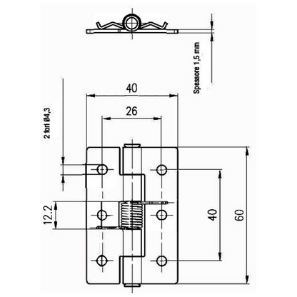 Cerniera con molla piatta inox