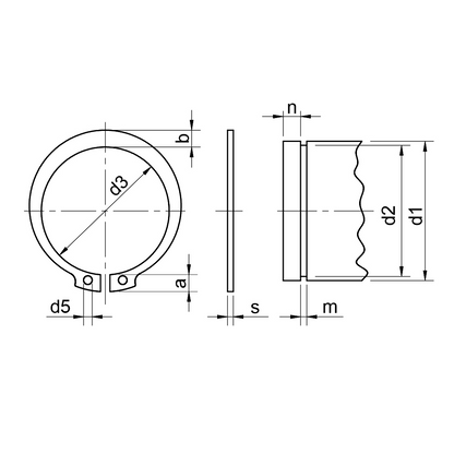 Anelli elastici per alberi (Seeger E) DIN 471 inox