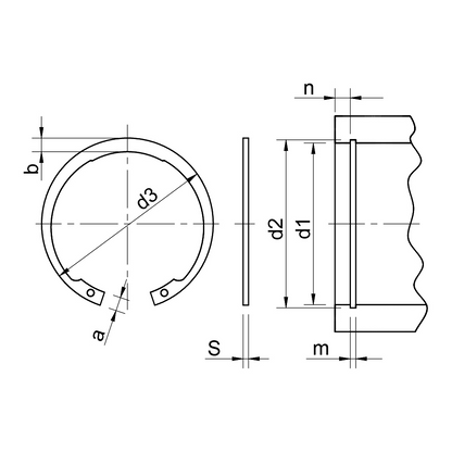 Anelli elastici per fori (Seeger I) DIN 472 Zinco lamellare Geomet® 321 A