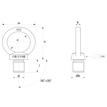 Golfare maschio DIN 580