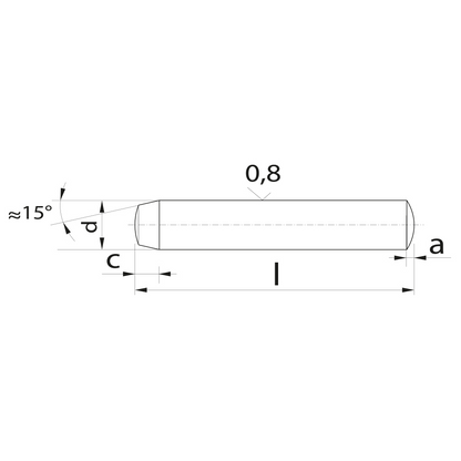 Goupille cylindrique trempée tolérance m6 DIN 6325