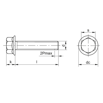 Vite testa esagonale flangiata zigrinata DIN 6921 inox A2