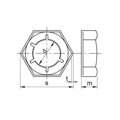 Dado esagonale elastico (Palmuttern) DIN 7967 zincato a caldo