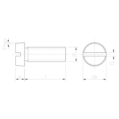 Vis à tête cylindrique fendue DIN 84 fer 4.8 noir