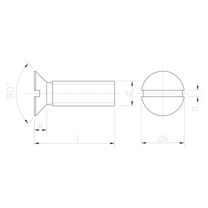 Slotted flat countersunk head screws DIN 963 brass