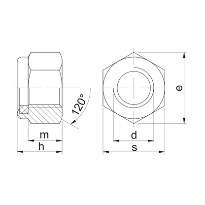 Dado alto autobloccante con anello in nylon DIN 982 acciaio 10 zincato bianco