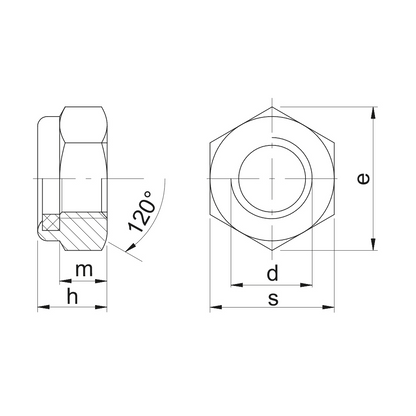 Dado basso autobloccante con anello in nylon DIN 985 acciaio 10 zincato bianco