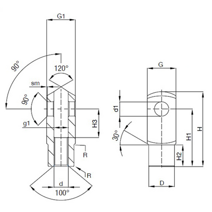 Forcella femmina inox