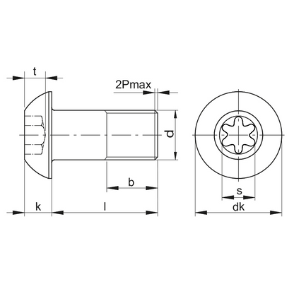 Vite testa a bottone cava esalobata ISO 7380-1 inox A2