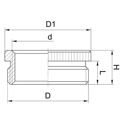 Adattatore zigrinato PG-metrico