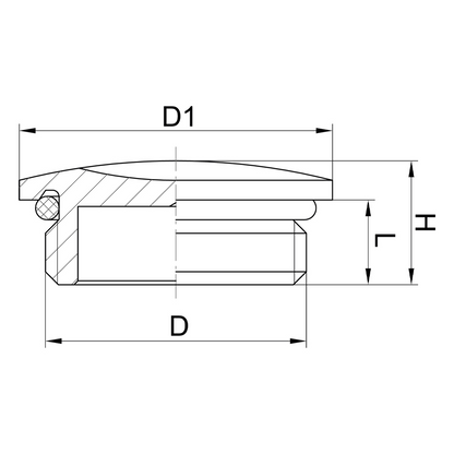 Tappo filettato con O-ring passo PG