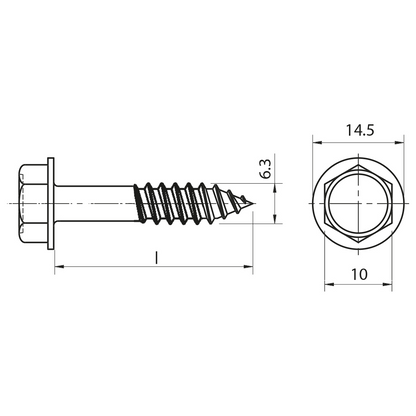 Hexagon head tapping screw Zinc plated