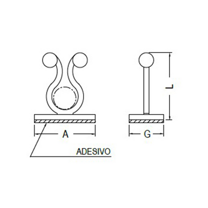 Fermacavo twist lock - Fissaggio adesivo