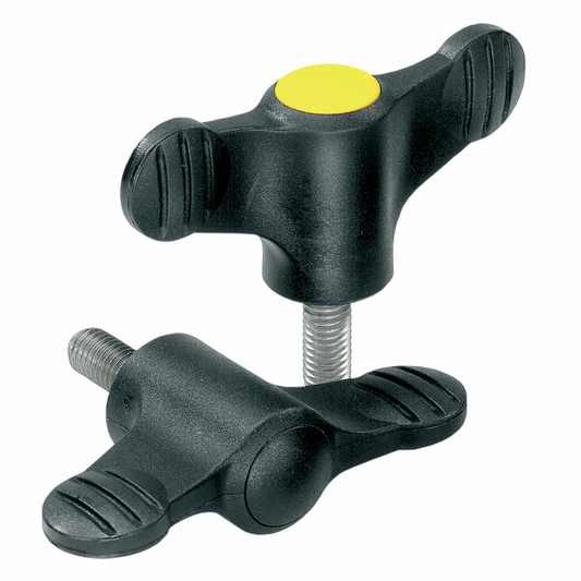 Wing screw plastic grip with steel pin