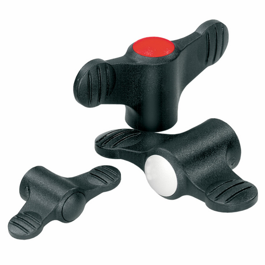 Wing nut plastic with blind threaded bushing