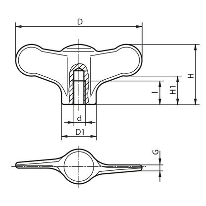 Wing nut stainless steel