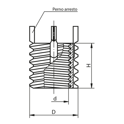 Inserto filettato acciaio