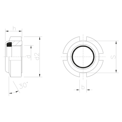 Ghiera con autobloccante in nylon tipo normale "GUK"