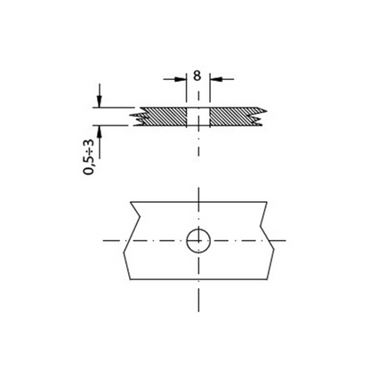 Fascetta aggancio centrale rivetto riapribile