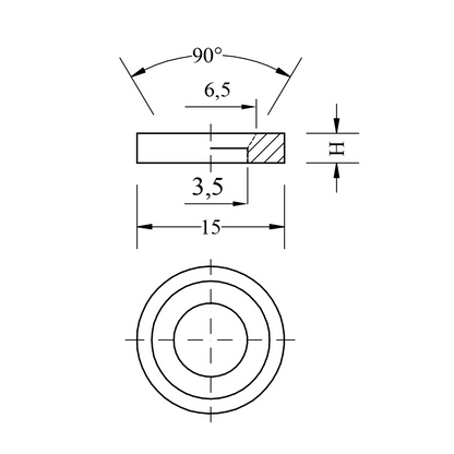 Magnete anello foro svasato