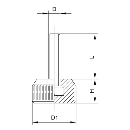 Piedino fisso base zigrinata base 30