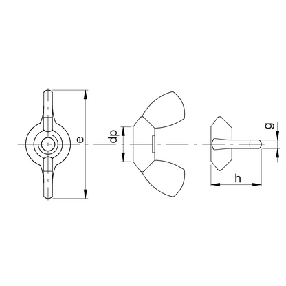 Dado ad alette UNI 5448-A UNI 5448-A inox A2