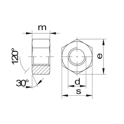 Dado esagonale largo per carpenteria DIN 6915