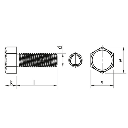 Vite autoformante (trilobata) testa esagonale UNI 8110 - Acciaio C15 cementato Zincato bianco