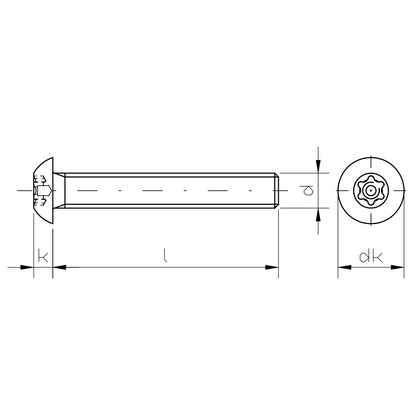 Vite antisvitamento button torx con piolo