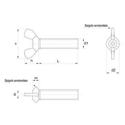 Wing screw UNI 5449 steel 8.8 Zinc plated